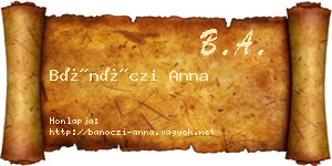 Bánóczi Anna névjegykártya