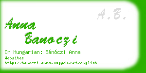 anna banoczi business card