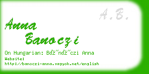 anna banoczi business card